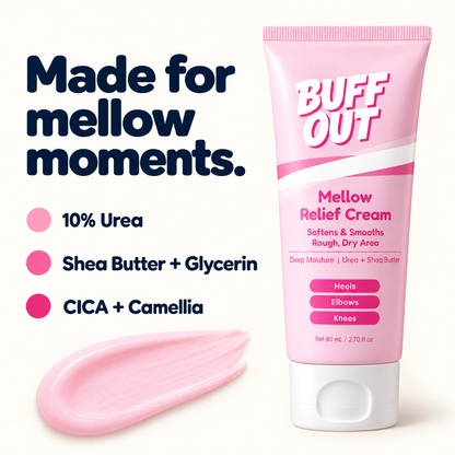 Mellow Relief Cream with 10% urea, shea butter, glycerin, CICA and camellia